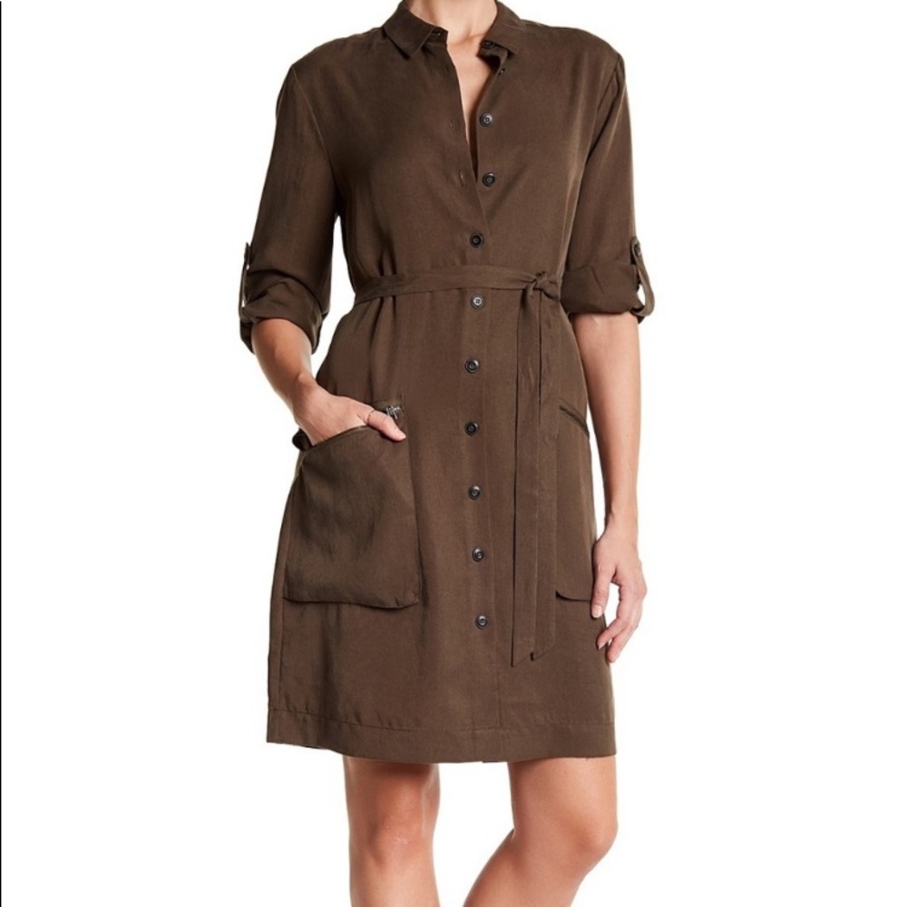 ATM Belted Shirt Dress